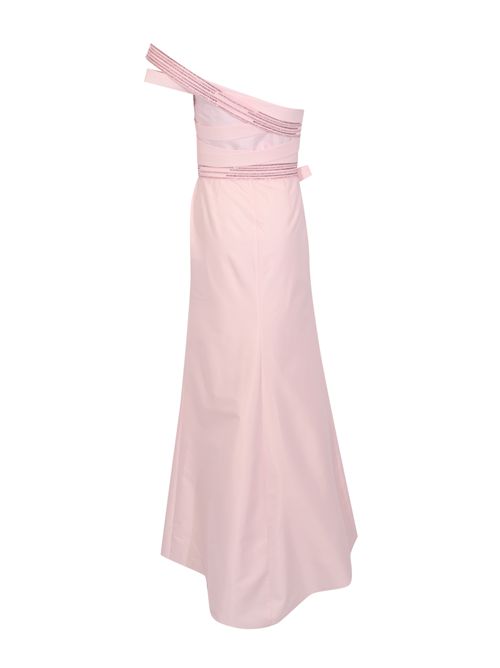 Abito lungo Perli 99093 in taffetà con strass TARIK EDIZ | 99093ICE PINK